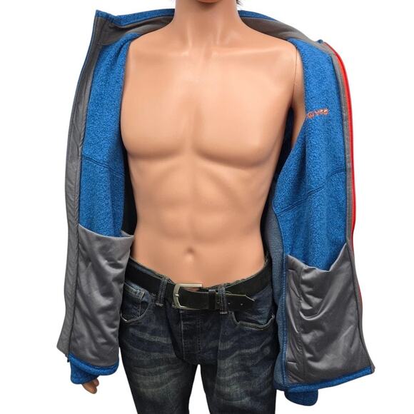 Spyder Empire Fleece Full Zip Jacket with Zippered Pockets Men L Blue - Picture 12 of 14